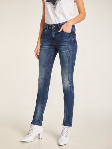 heine Slimfit Jeans in Blauw: voorkant