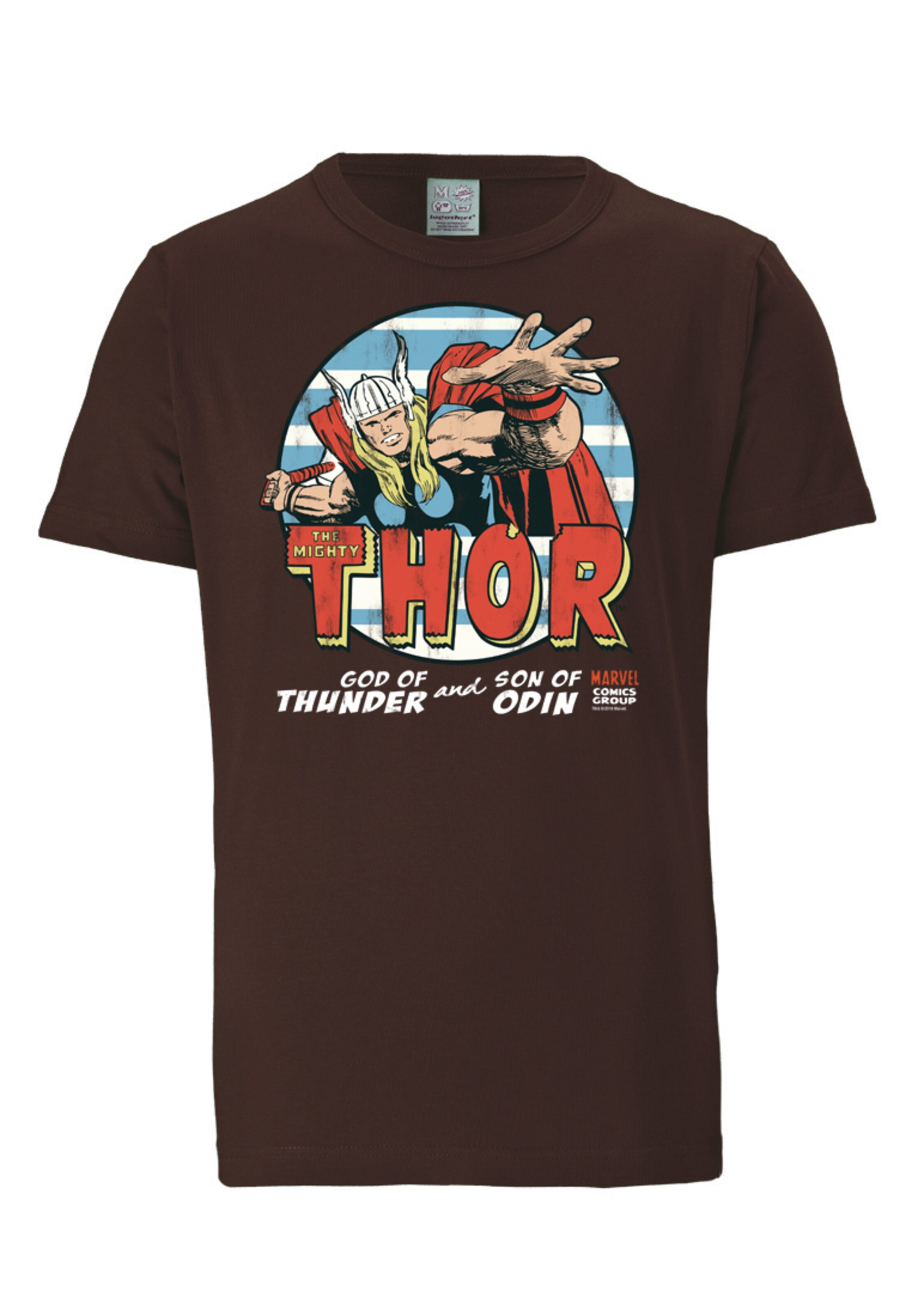 LOGOSHIRT Shirt 'Thor' in Brown: front