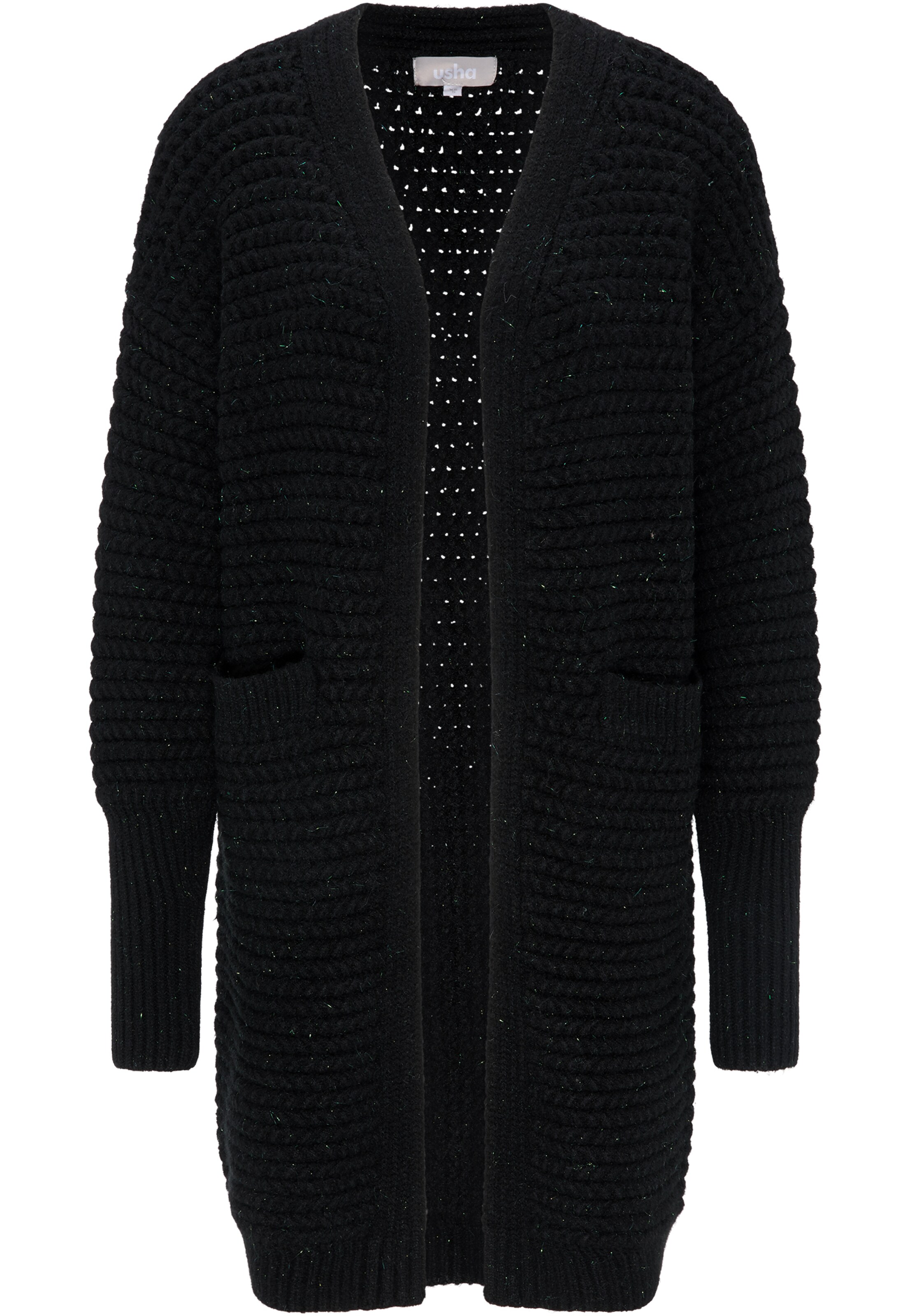 Usha - Gebreid vest in de kleur Zwart