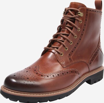 CLARKS Lace-Up Boots 'Batcombe Lord' in Brown: front