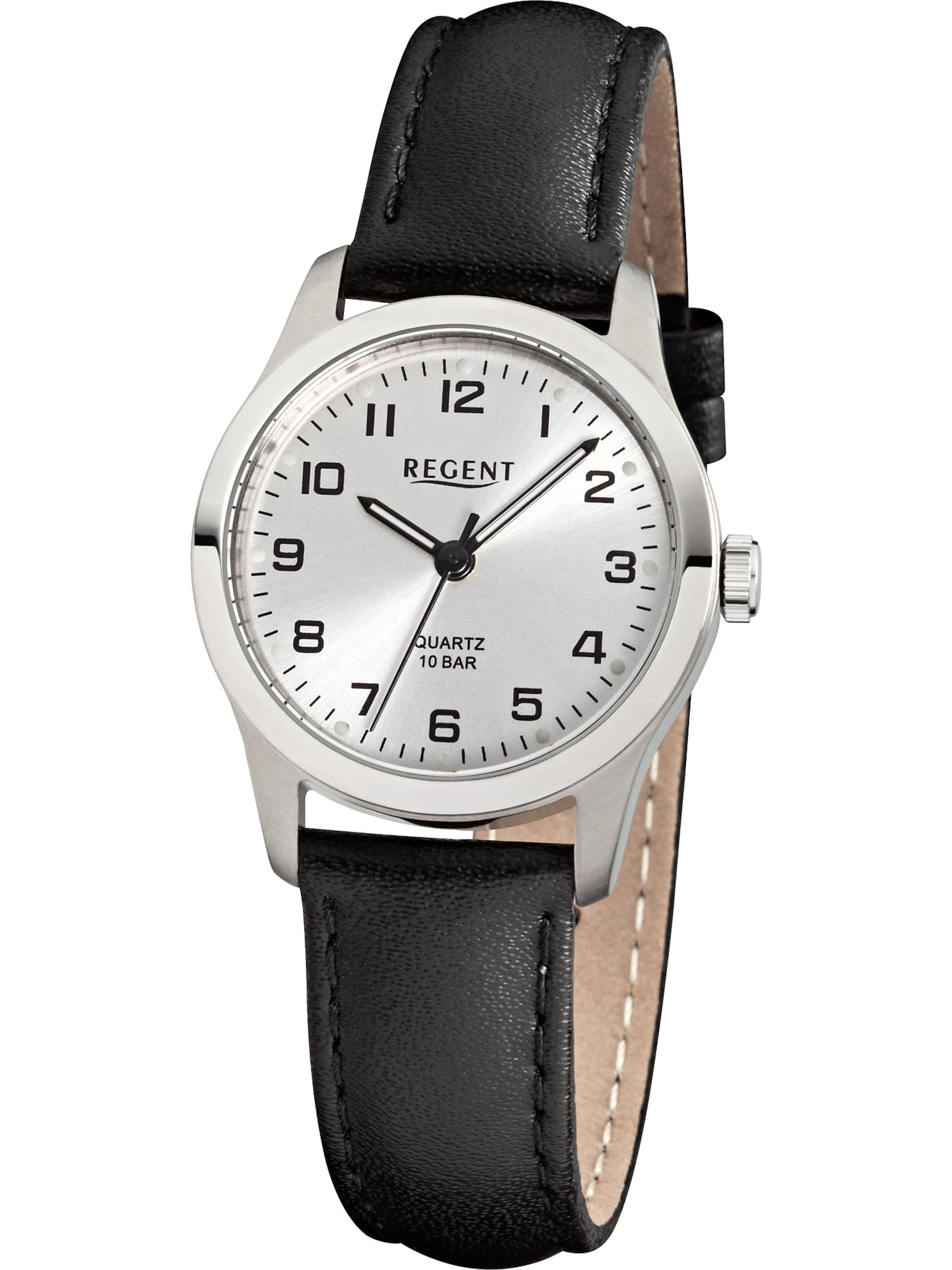 REGENT Uhr in Schwarz: Vorderseite