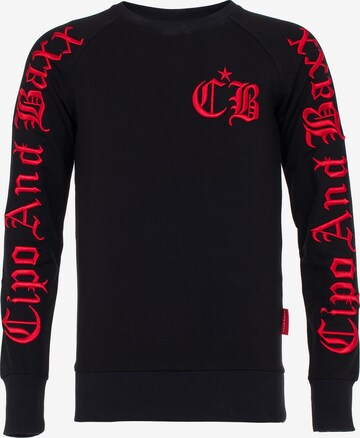 CIPO & BAXX Sweatshirt in Zwart: voorkant