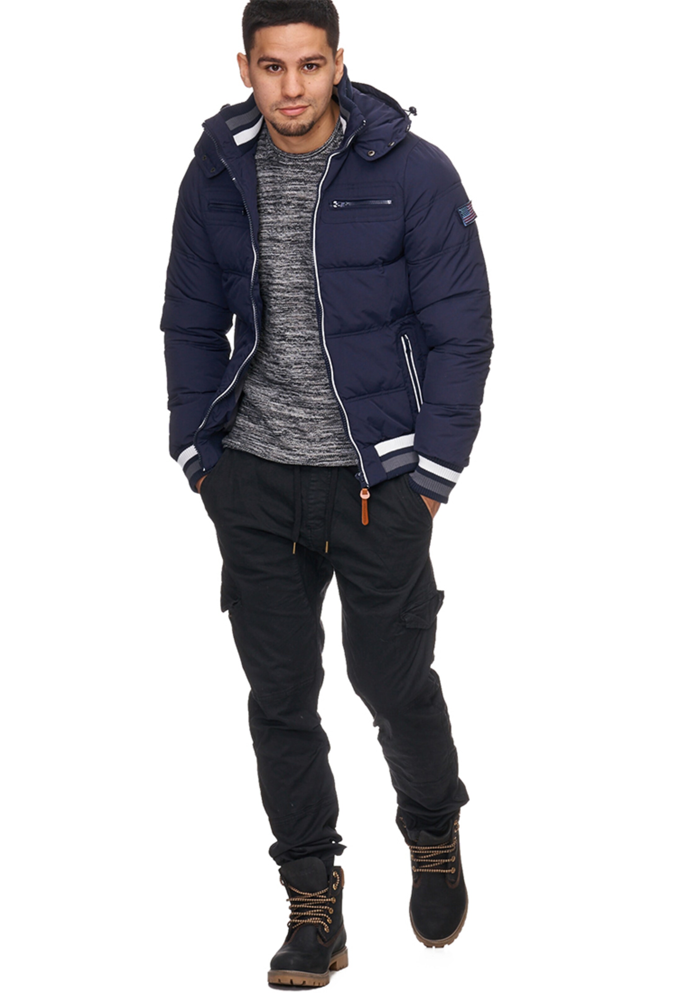 INDICODE JEANS Winterjacke 'Marlon' in Blau