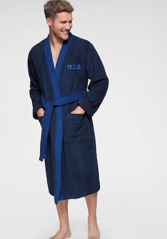 HIS JEANS Long Bathrobe 'Hannes' in Blue: front