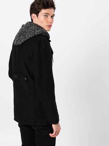 INDICODE JEANS Between-Seasons Coat 'Clifford' in Black: back