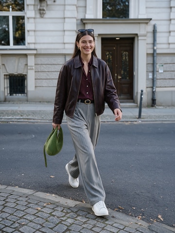 Burgundy Leather Jacket Look