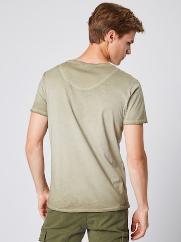 Key Largo - Regular Fit Camisa 'MT BEARDED BIKDER' em verde: atrás