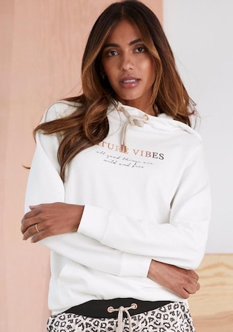 LASCANA Sweatshirt in White: front