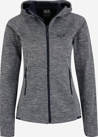 JACK WOLFSKIN Athletic Fleece Jacket 'La Cumbre Trail' in Blue: front