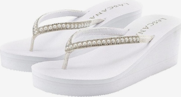 LASCANA T-Bar Sandals in White