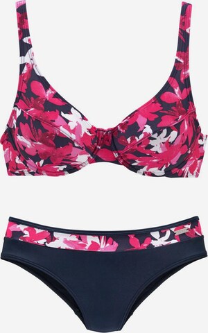 PETITE FLEUR T-shirt Bikiny – modrá: přední strana