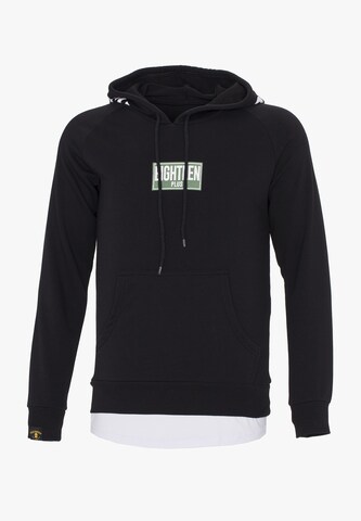 Sweat-shirt PLUS EIGHTEEN en noir : devant