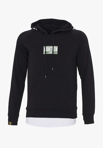 Sweat-shirt PLUS EIGHTEEN en noir : devant