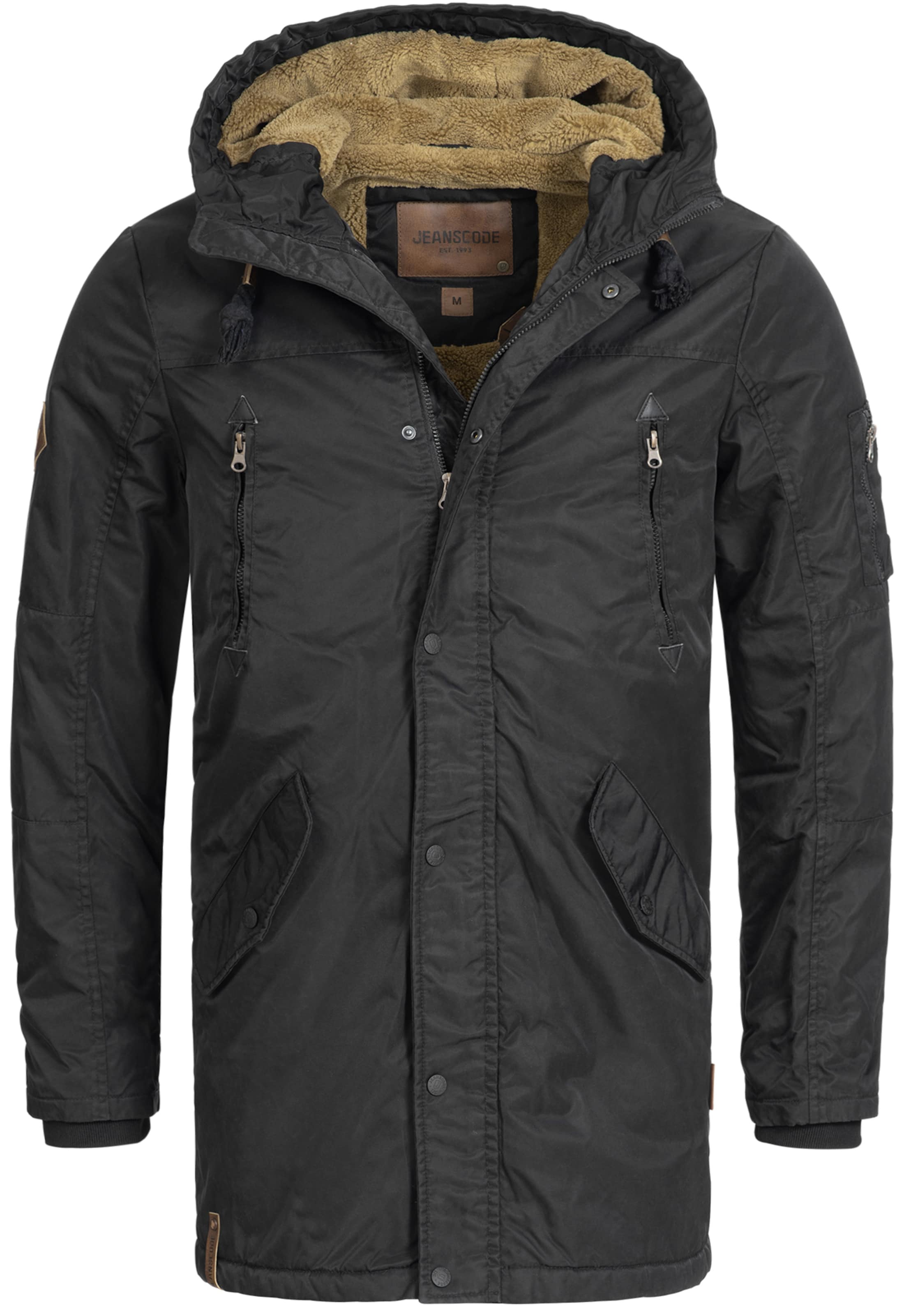 INDICODE JEANS Winterparka 'Bardsley' in Zwart: voorkant
