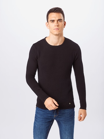 !Solid Sweater 'Struan' in Black: front