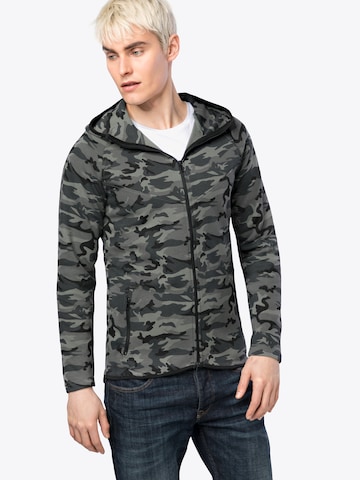Urban Classics Кофта на молнии в Серый: спереди