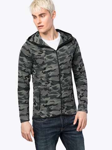 Urban Classics Zip-Up Hoodie in Grey: front