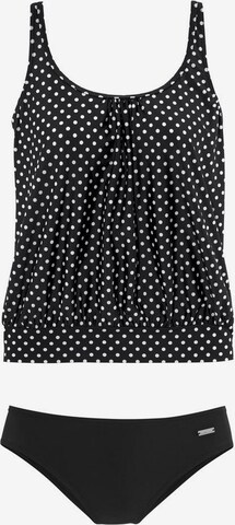 LASCANA - Clásico Tankini en negro: frente