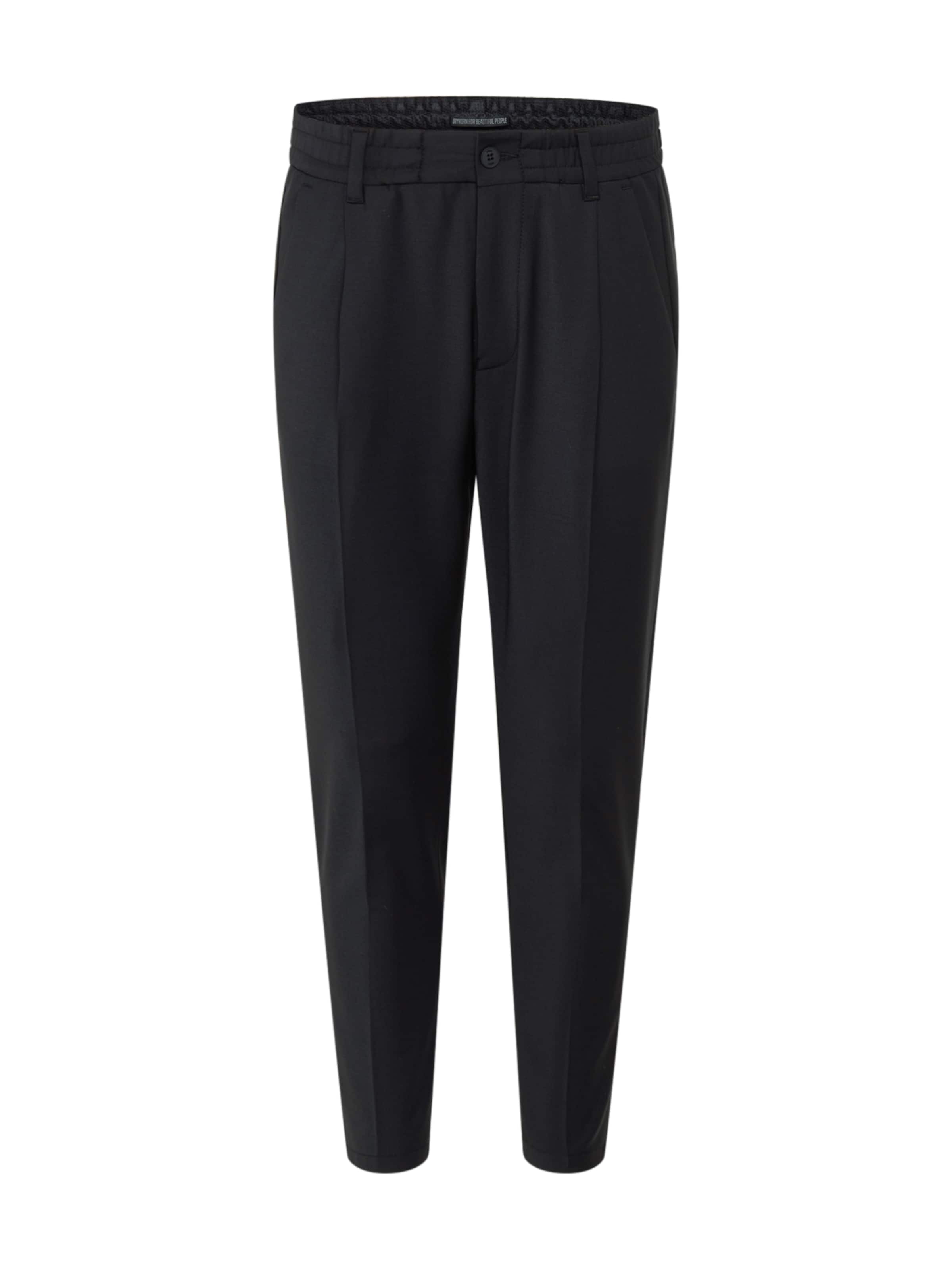 DRYKORN Normalny krój Spodnie w kant &#x27;Chasy&#x27; w kolorze czarny: przód