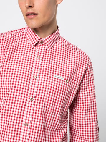 STOCKERPOINT Comfort fit Traditional Button Up Shirt in Red