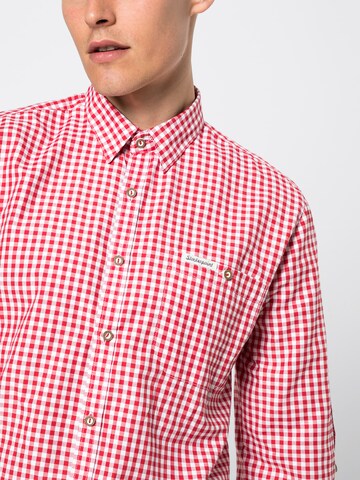 STOCKERPOINT Comfort fit Traditional Button Up Shirt in Red