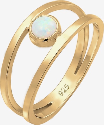 ELLI Ring 'Opal' in Goud: voorkant