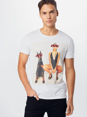 EINSTEIN & NEWTON Regular Fit T-Shirt 'Doberman Bass' in Weiß: Vorderseite