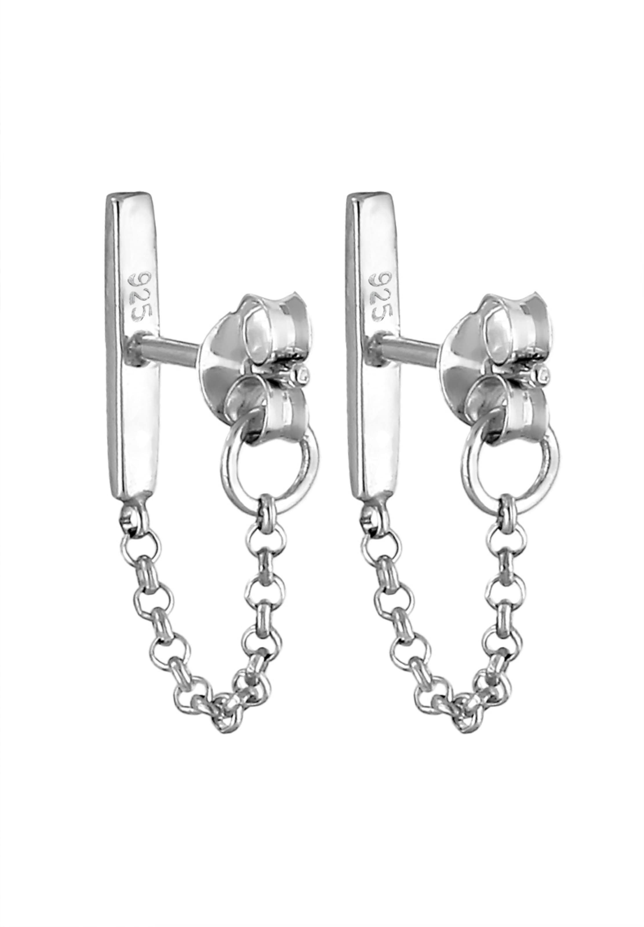 Boucles d'oreilles 'Geo, Kette' ELLI en argent
