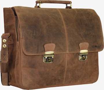 GREENBURRY Document Bag in Brown: front