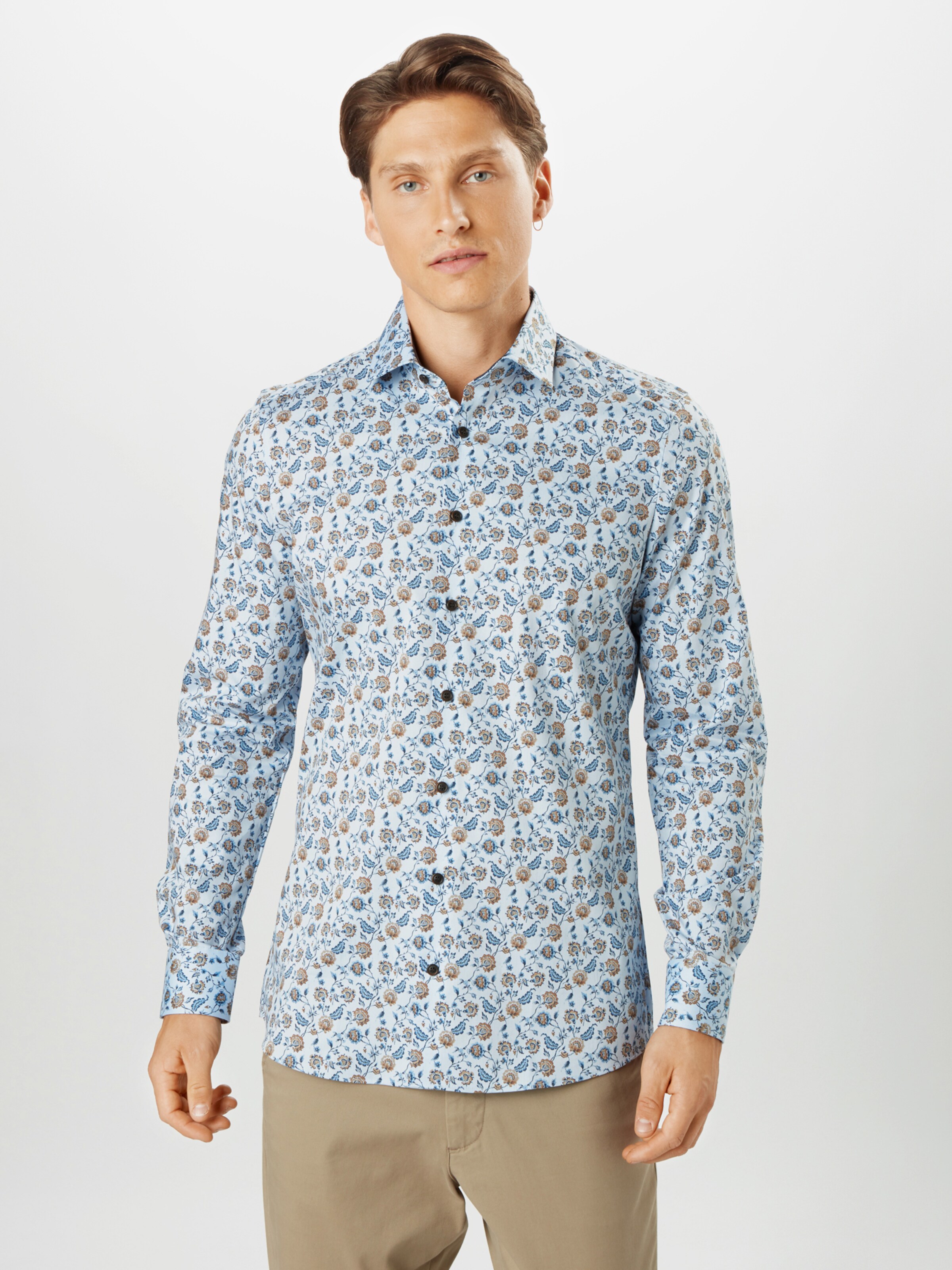 Olymp Hemd In Blue Light Blue About You