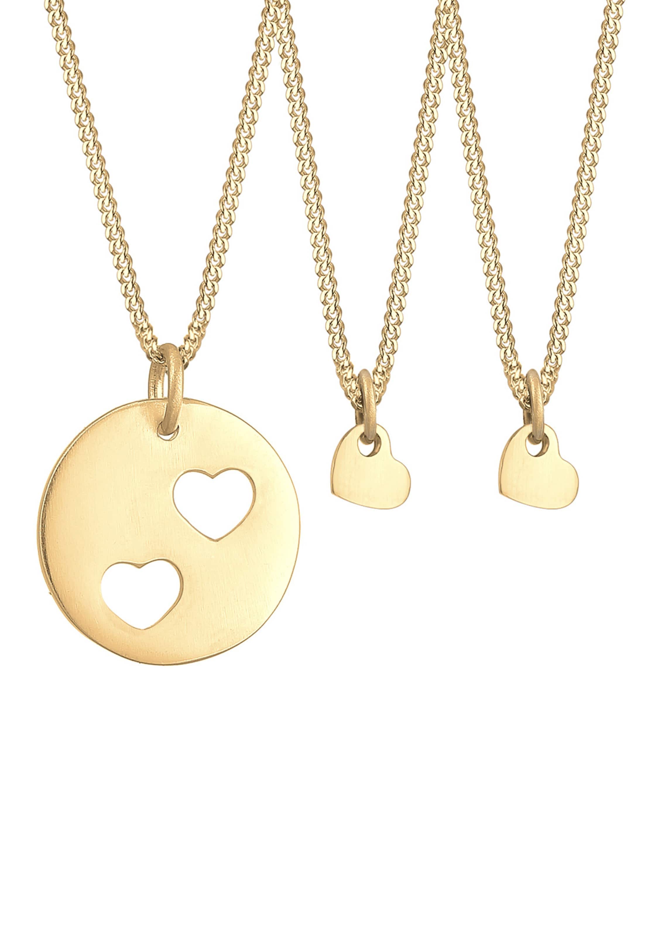 ELLI Jewelry set 'Herz, Mutter und Kind' in Gold: front