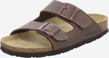 ROHDE Mules in Brown: front