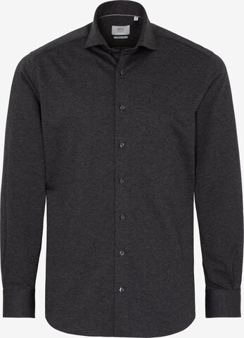 ETERNA Regular fit Button Up Shirt in Black: front