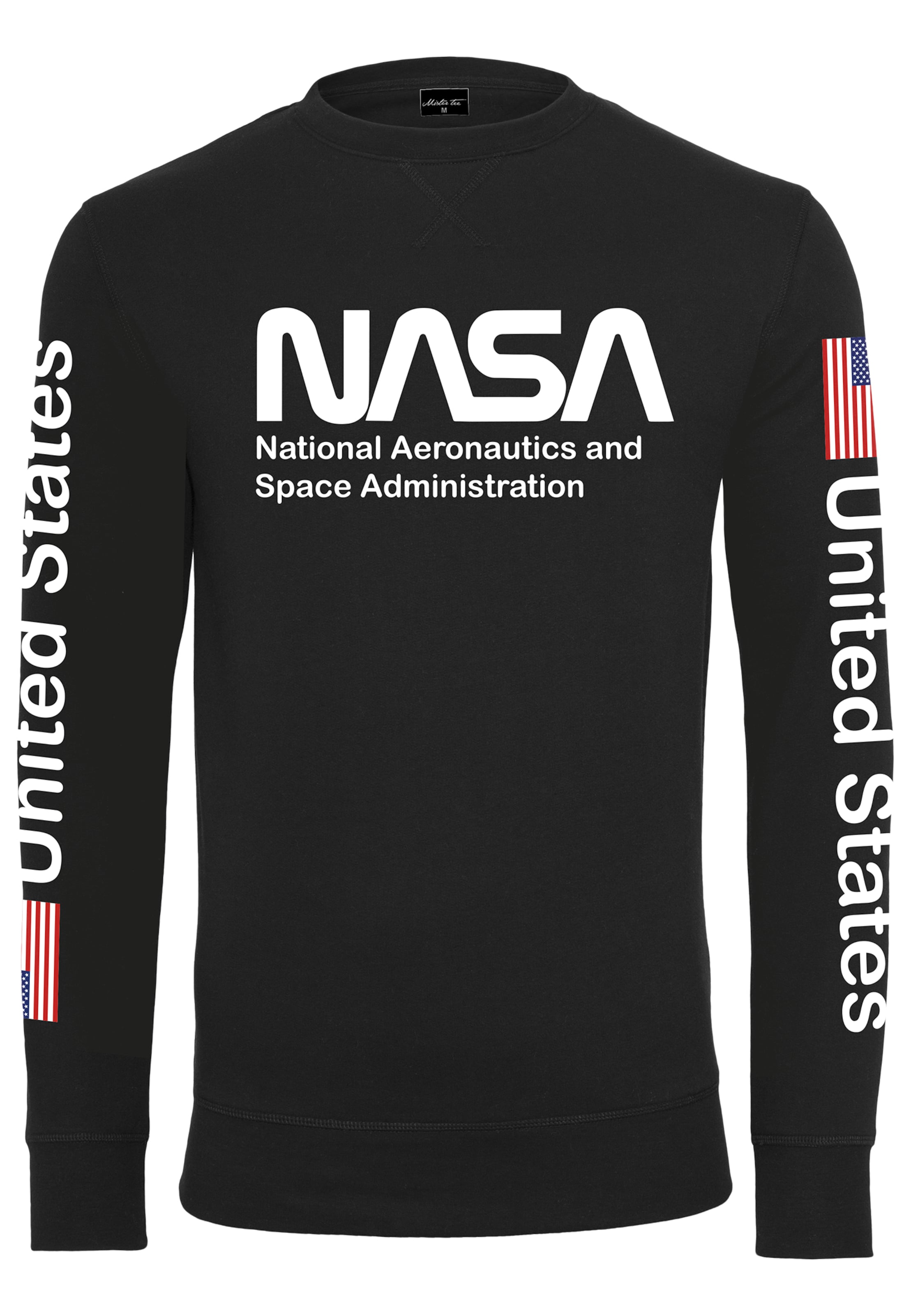 Mister Tee Sweatshirt 'Nasa US' in Zwart: voorkant