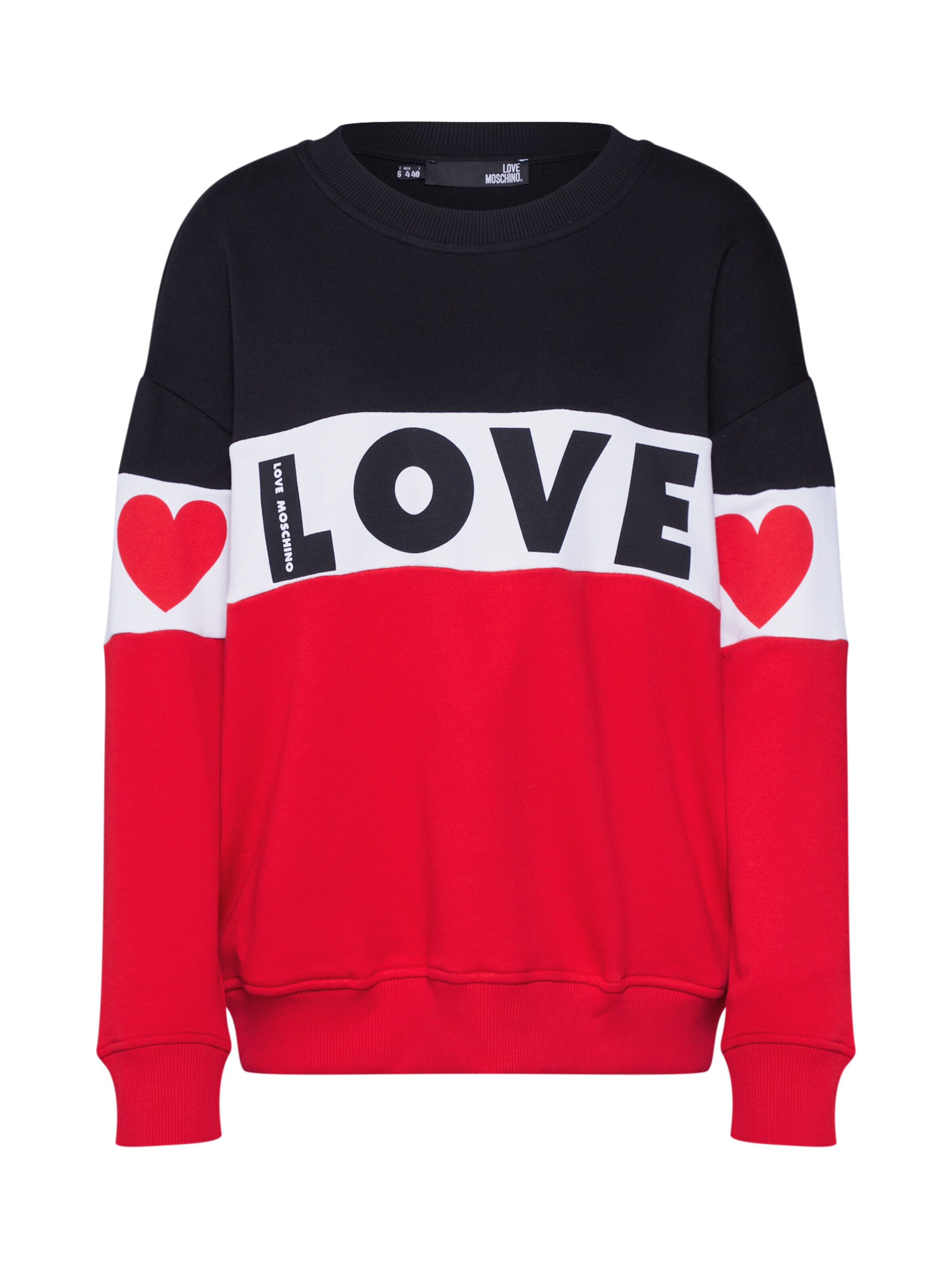 Love Moschino - Sweatshirt 'FELPA GIROCOLLO ST. LOGO+ CUORI' in de kleur Blauw