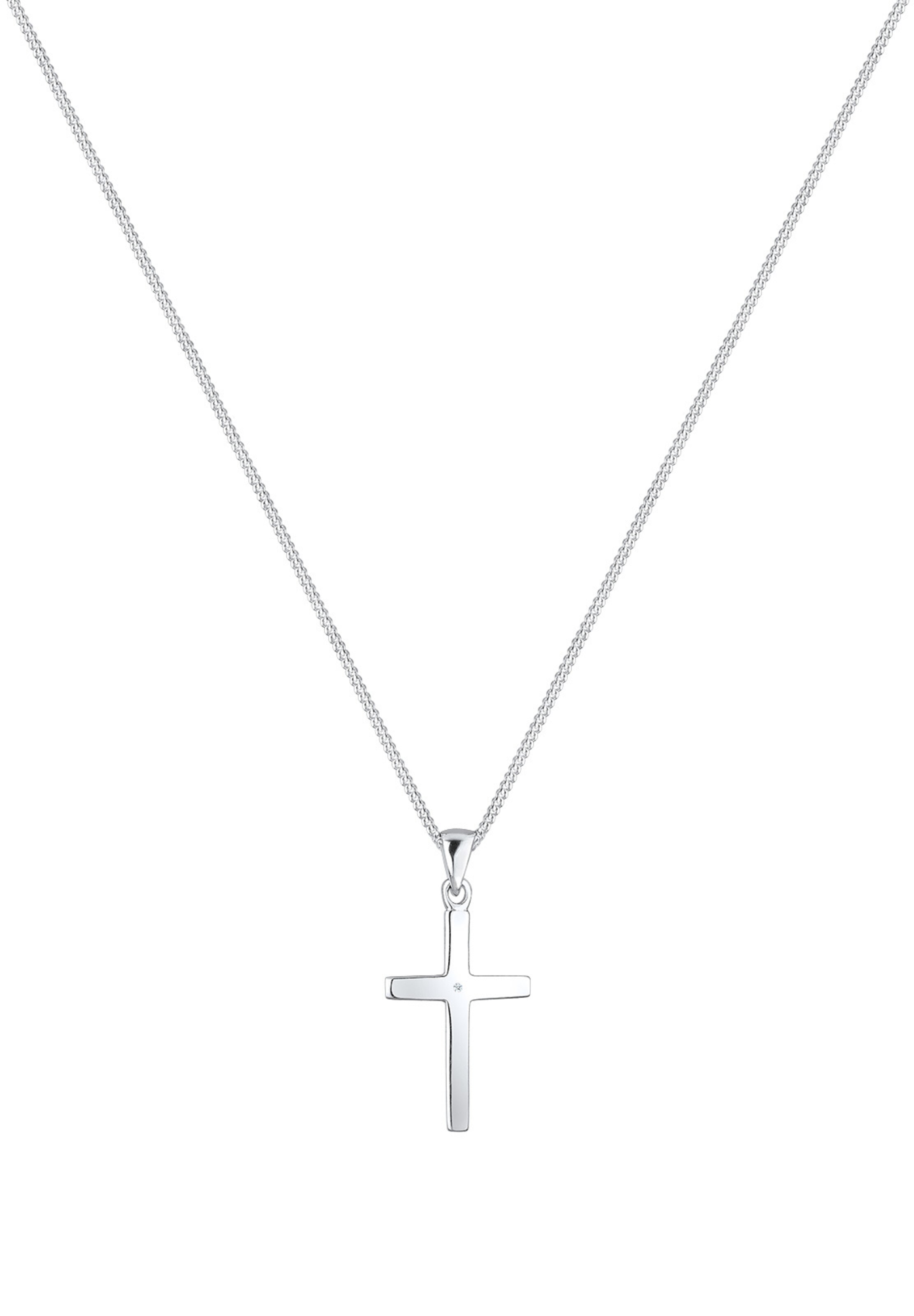 Elli DIAMONDS Kette 'Kreuz' in Silber
