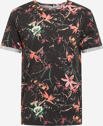 Key Largo Regular fit Shirt 'JUNGLES' in Zwart: voorkant