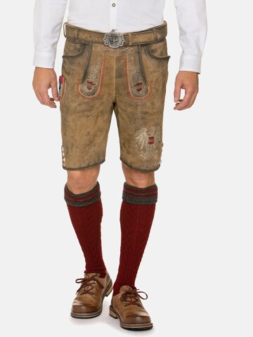 STOCKERPOINT Regular Klederdracht broek 'Austria-Bua' in Bruin: voorkant