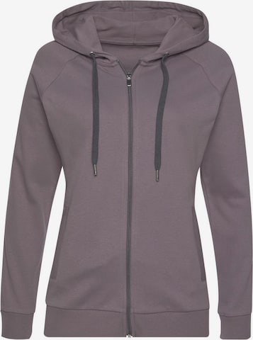 LASCANA ACTIVE Zip-Up Hoodie in Grey: front