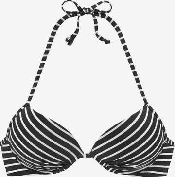 s.Oliver Push-up Bikiniöverdel i svart: framsida