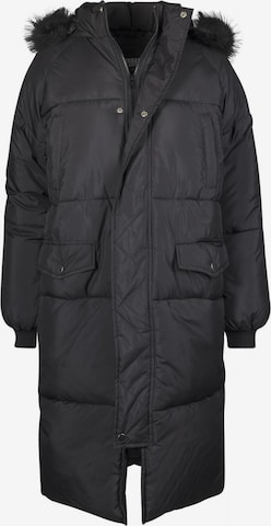 Urban Classics Winter Coat in Black: front