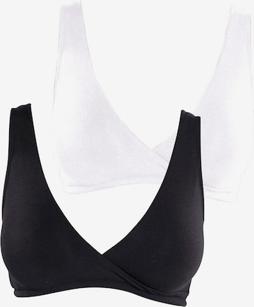 PETITE FLEUR Triangle Nursing Bra in Black: front