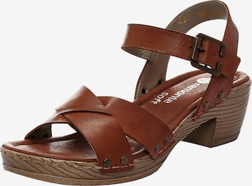 REMONTE Strap Sandals in Brown: front