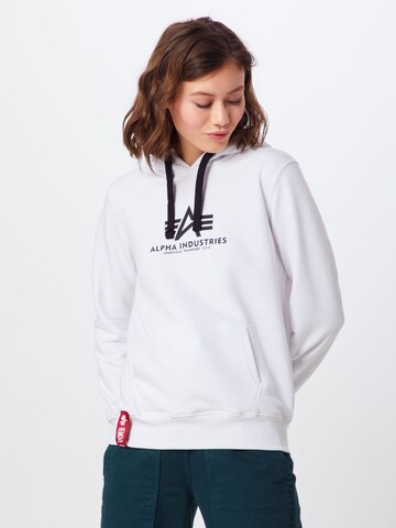 Felpa di ALPHA INDUSTRIES in bianco: frontale