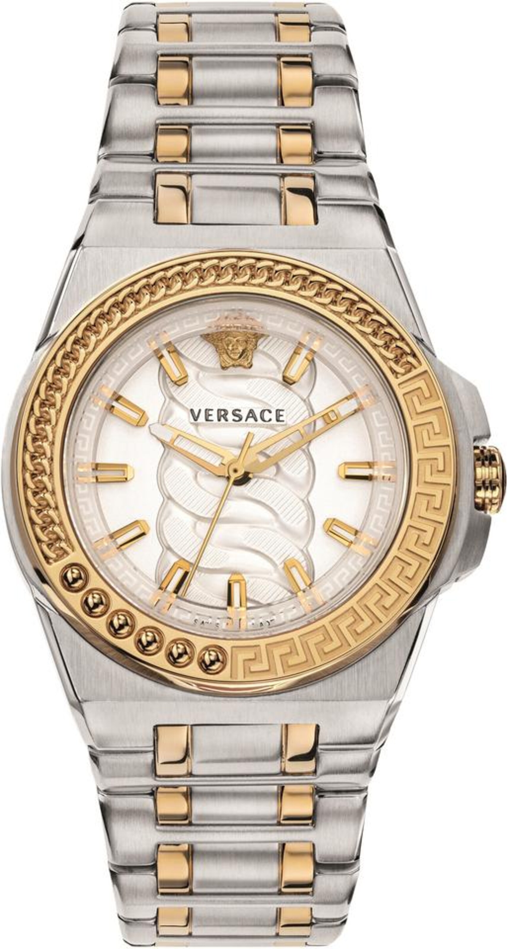VERSACE Uhr 'Chain Reaction' in Silber: Vorderseite