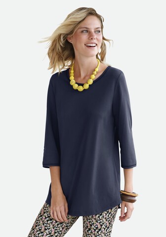 Green Cotton Shirt in Blauw: voorkant