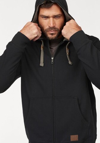 Man's World Zip-Up Hoodie in Black