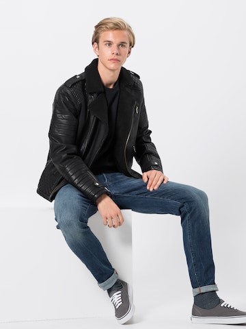 Veste mi-saison 'JORPISTOL PUNK JACKET' JACK & JONES en noir