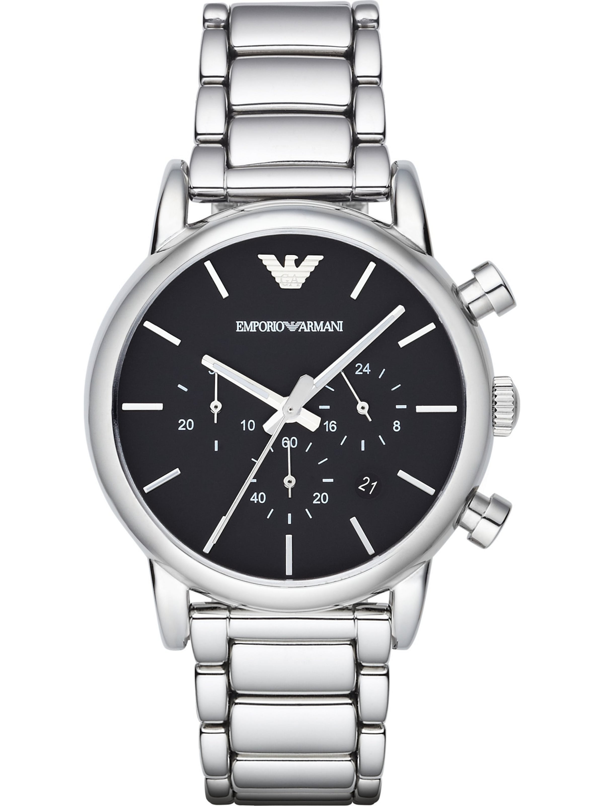 Emporio Armani Zegarek analogowy w kolorze srebrny: przód