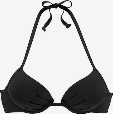 s.Oliver Push-up Bikini Top 'Rome' in Black: front